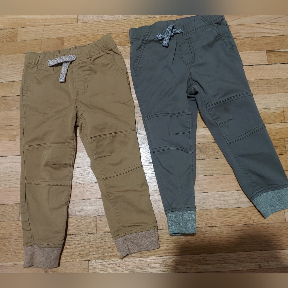 Cat & Jack Kids' Brown and Gray Khaki Joggers / Size 3t